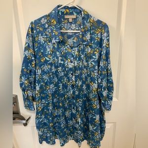 1X rayon print blouse